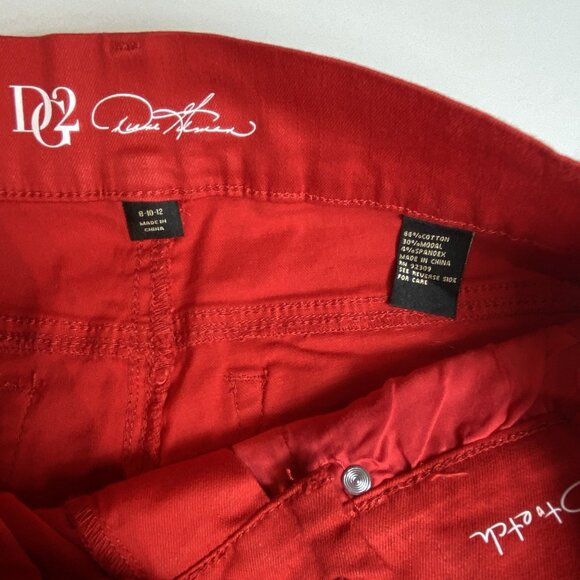 DG2 Diane Gilman Womens Infinity Stretch Tri-Fit Jean Red Sz 8-10-12 Holiday NWT - Picture 3 of 7